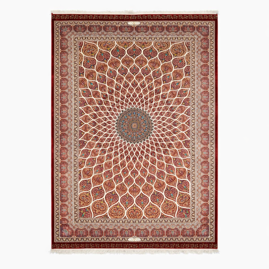 Maroon Medallion Intricate Persian Style Rug