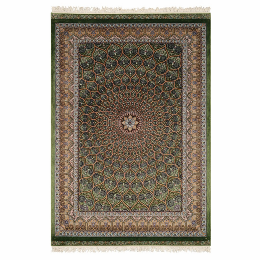 Royal Emerald Hand Tufted Persian Motif Rug