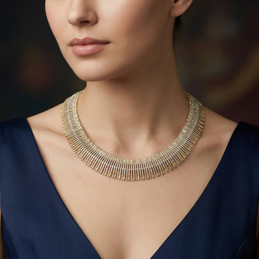 Radiant 18K Gold Sunburst Statement Necklace