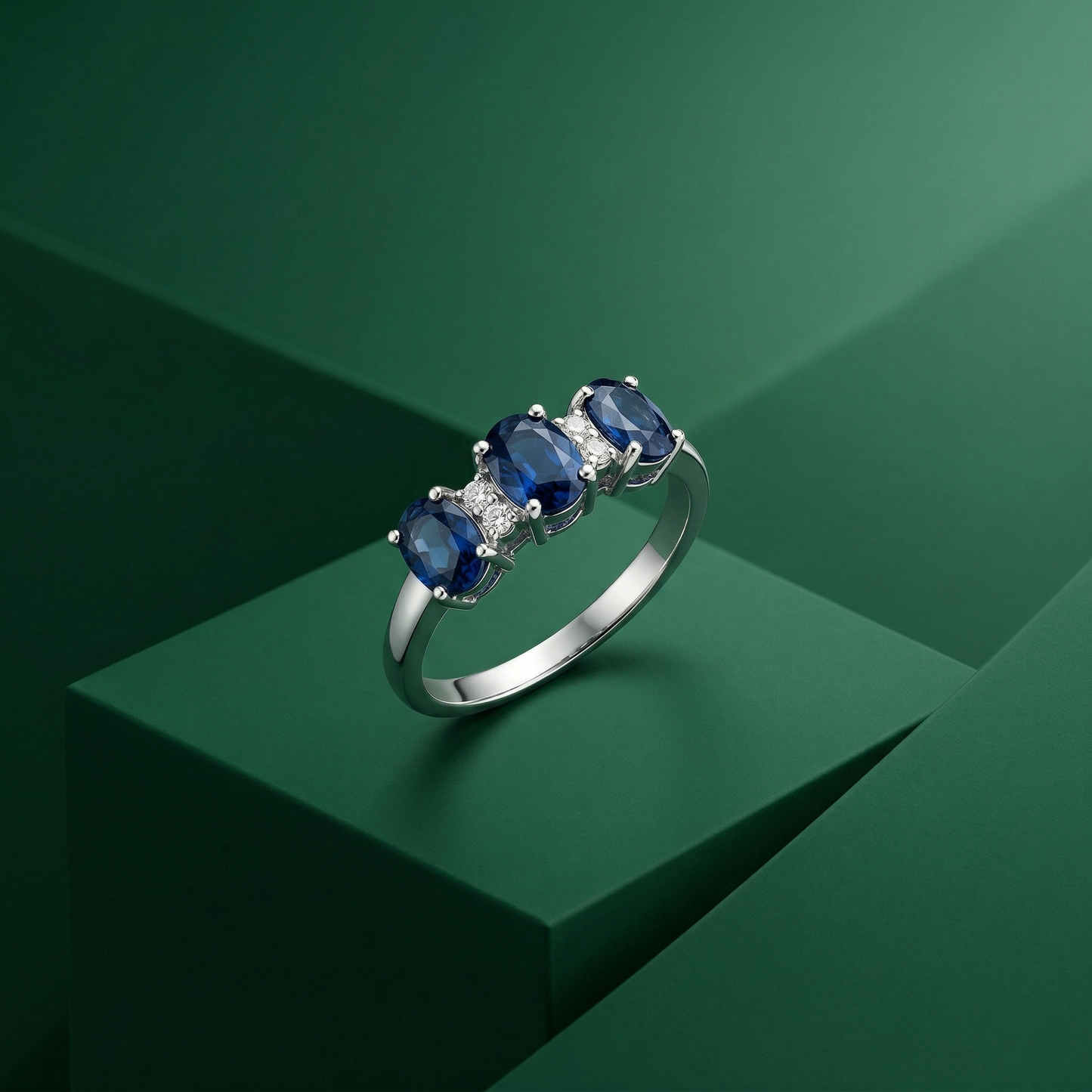 Three-Stone Sapphire Ring