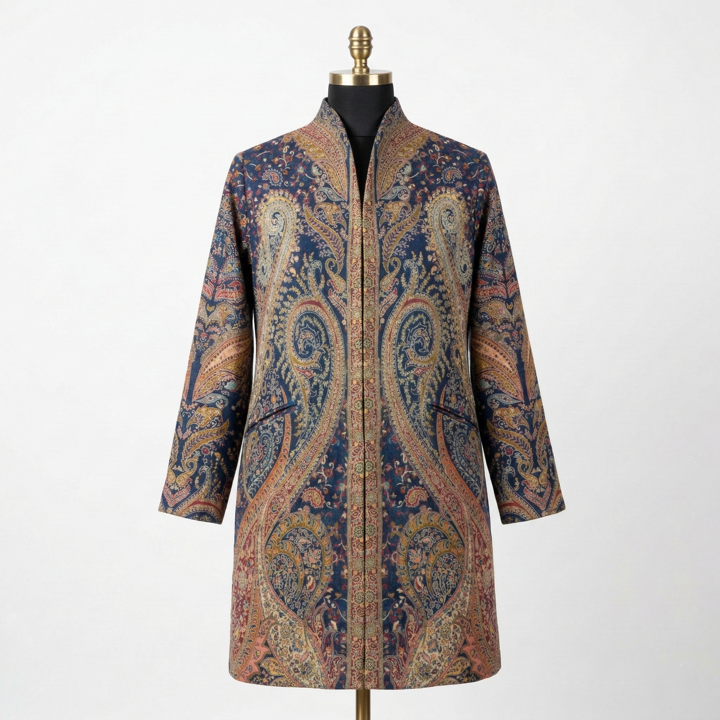 Imperial Tapestry High Neck Long coat