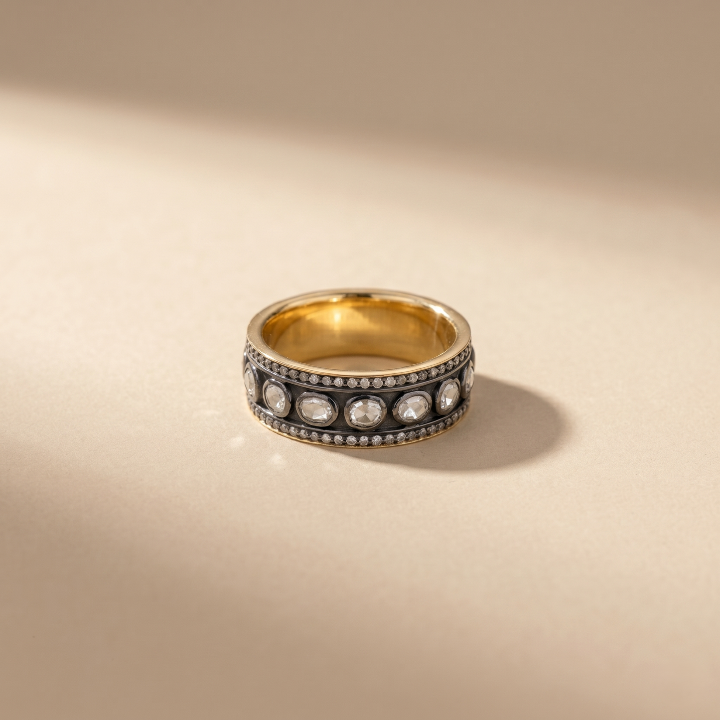 Vintage Heritage Polished Gold Uncut Diamond Ring