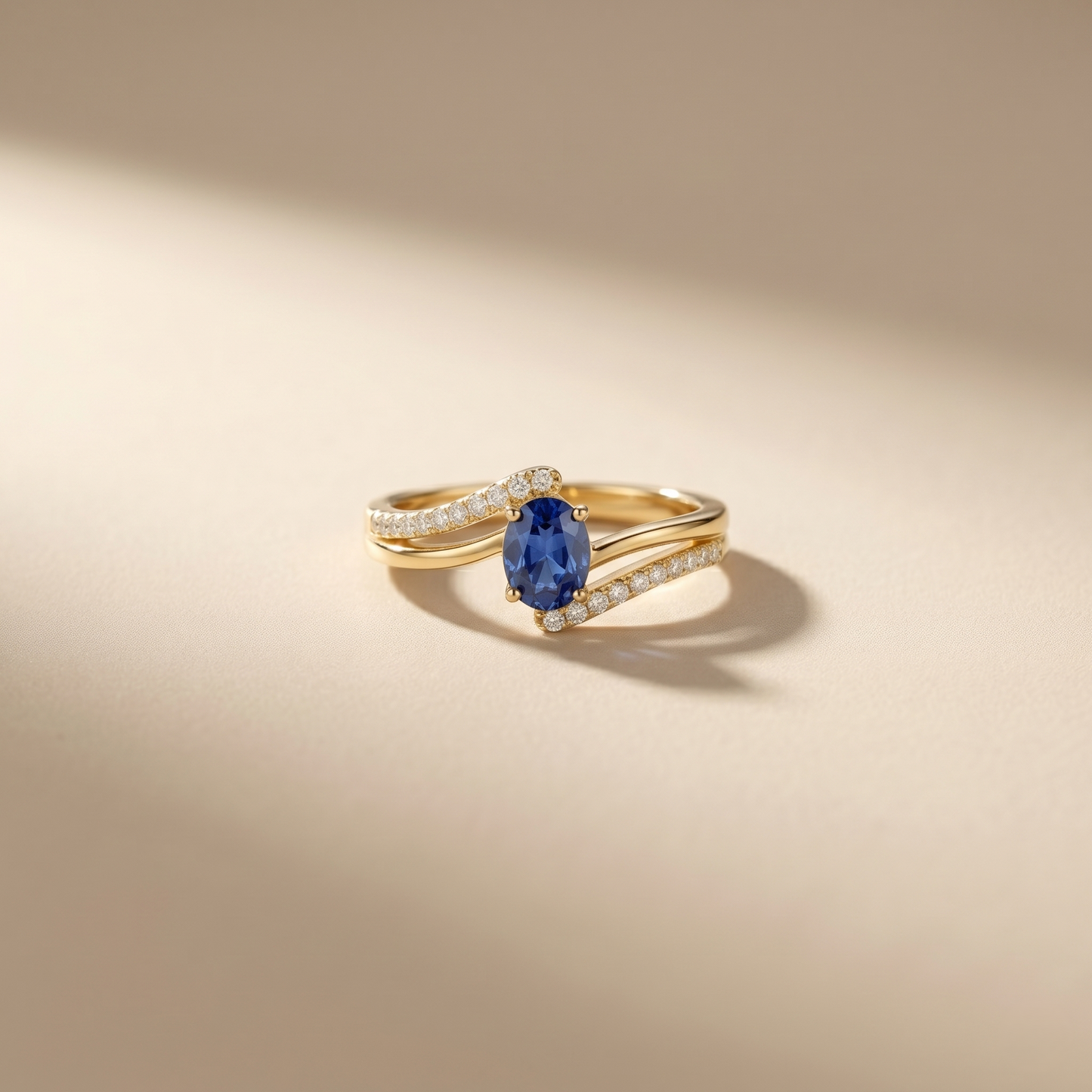 Royal Blue Sapphire Gold Cocktail Ring