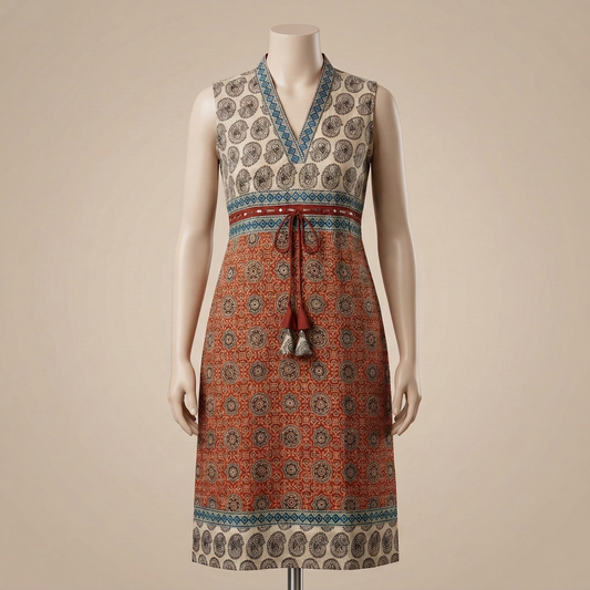 Ethereal Blue City Printed Ethnic Kurti