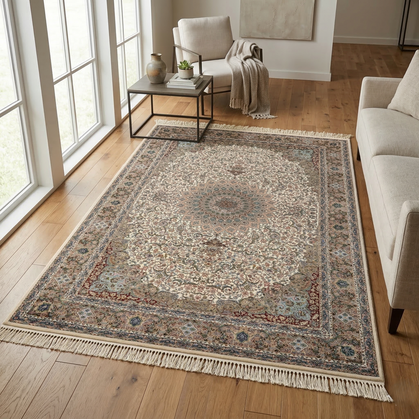 Elegant Medallion Traditional Oriental Area Rug