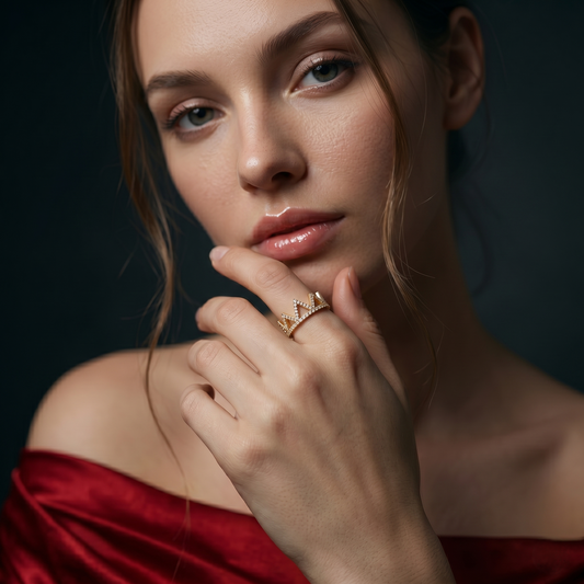 Imperial Crown Diamond Gold Band Ring