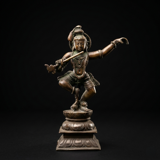 Dancing Krishna Brass Statue Heritage Art
