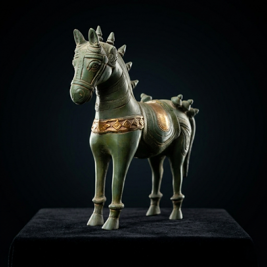 Antique Brass Heritage Indian Horse Figurine