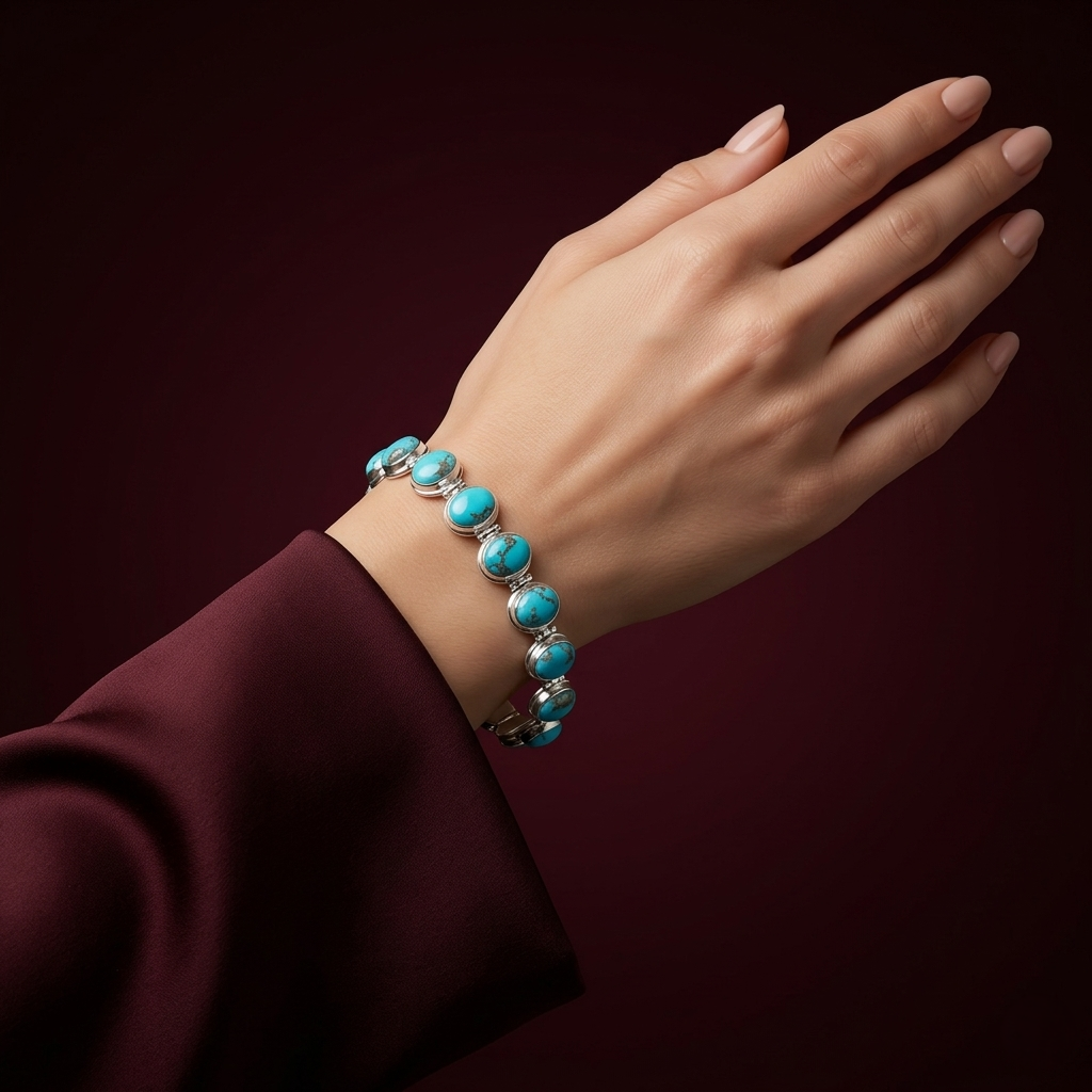 Azure Skies Sterling Silver Artisan Bracelet