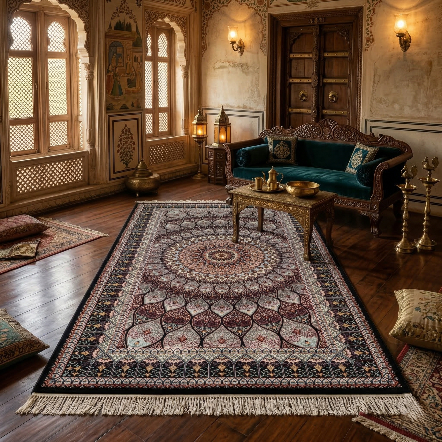Persian Heritage Hand Knotted Medallion Rug