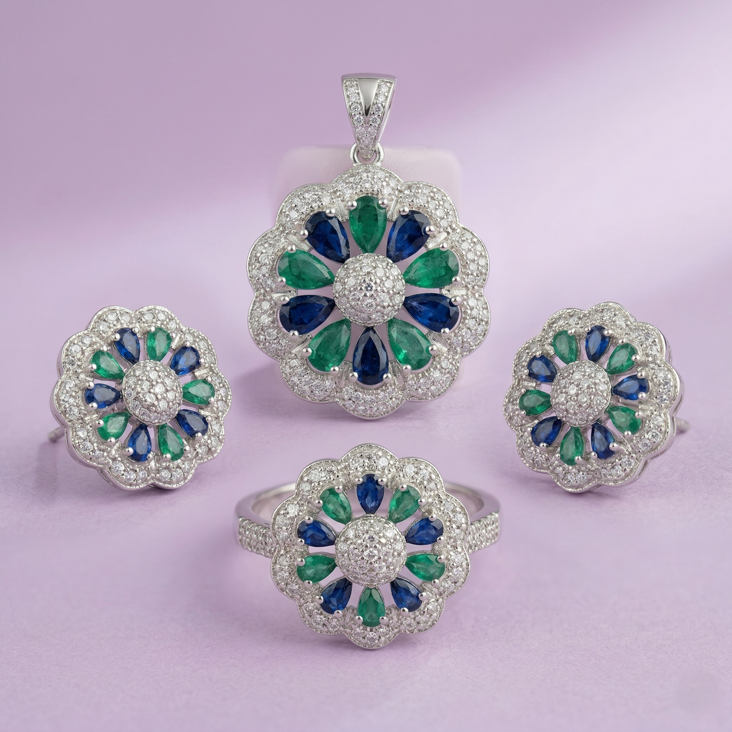 The Sapphire & Emerald Bloom Set