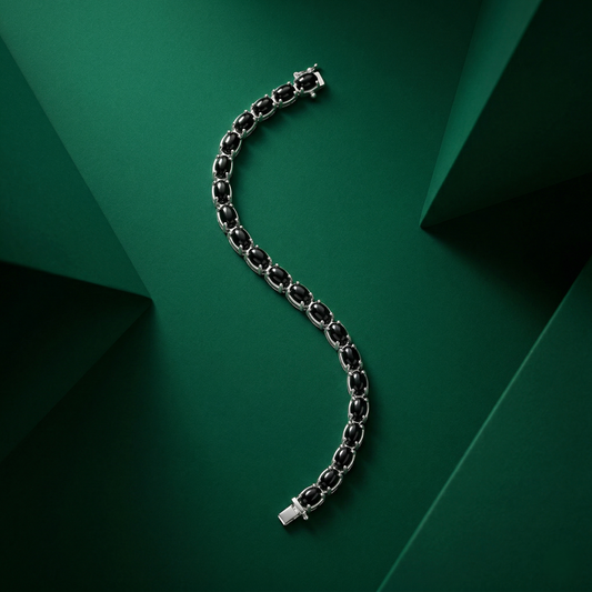 Midnight Majesty Sterling Silver Gemstone Bracelet