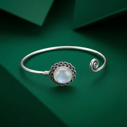 Celestial Moonlight 92.5 Sterling Silver Bangle