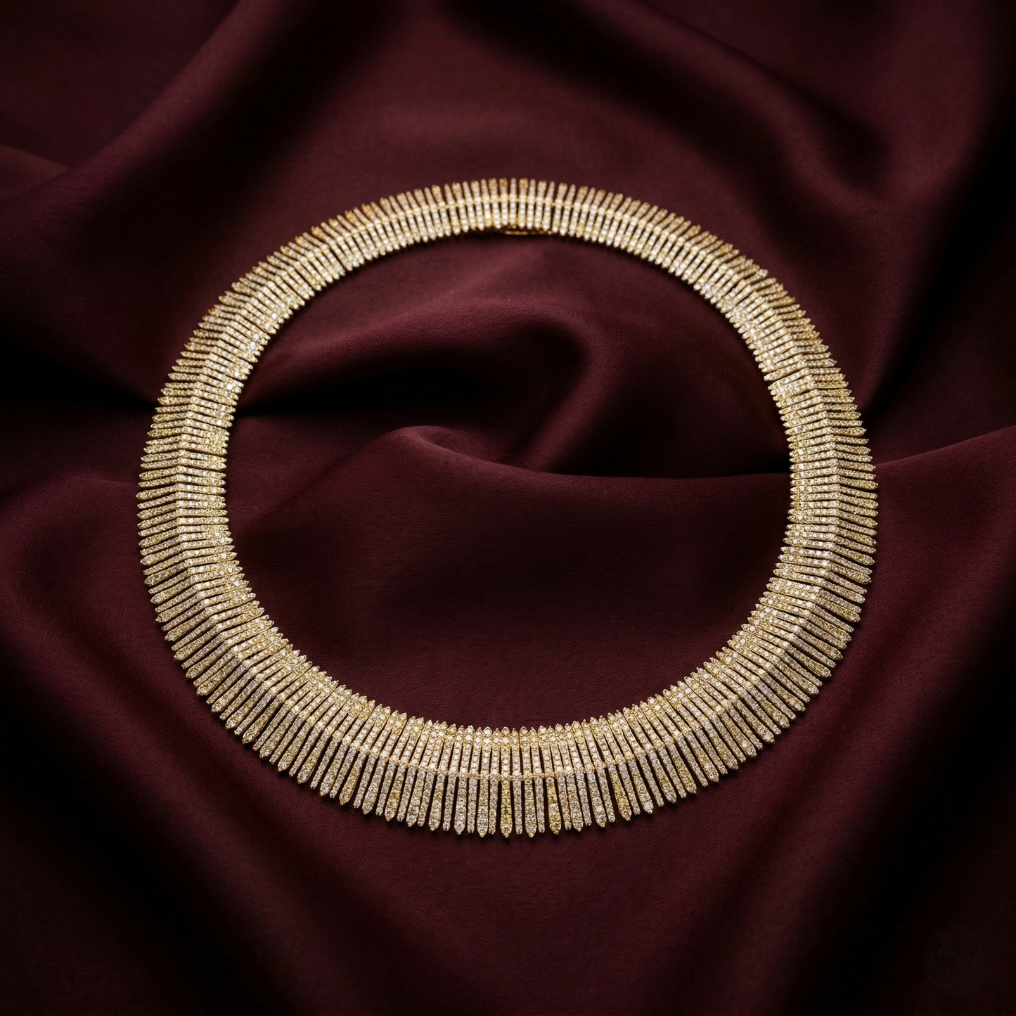 Radiant 18K Gold Sunburst Statement Necklace