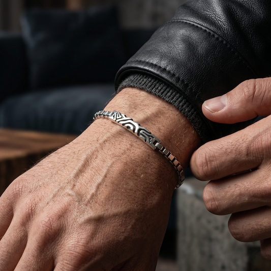 Sleek Silver Box Chain ID Bracelet