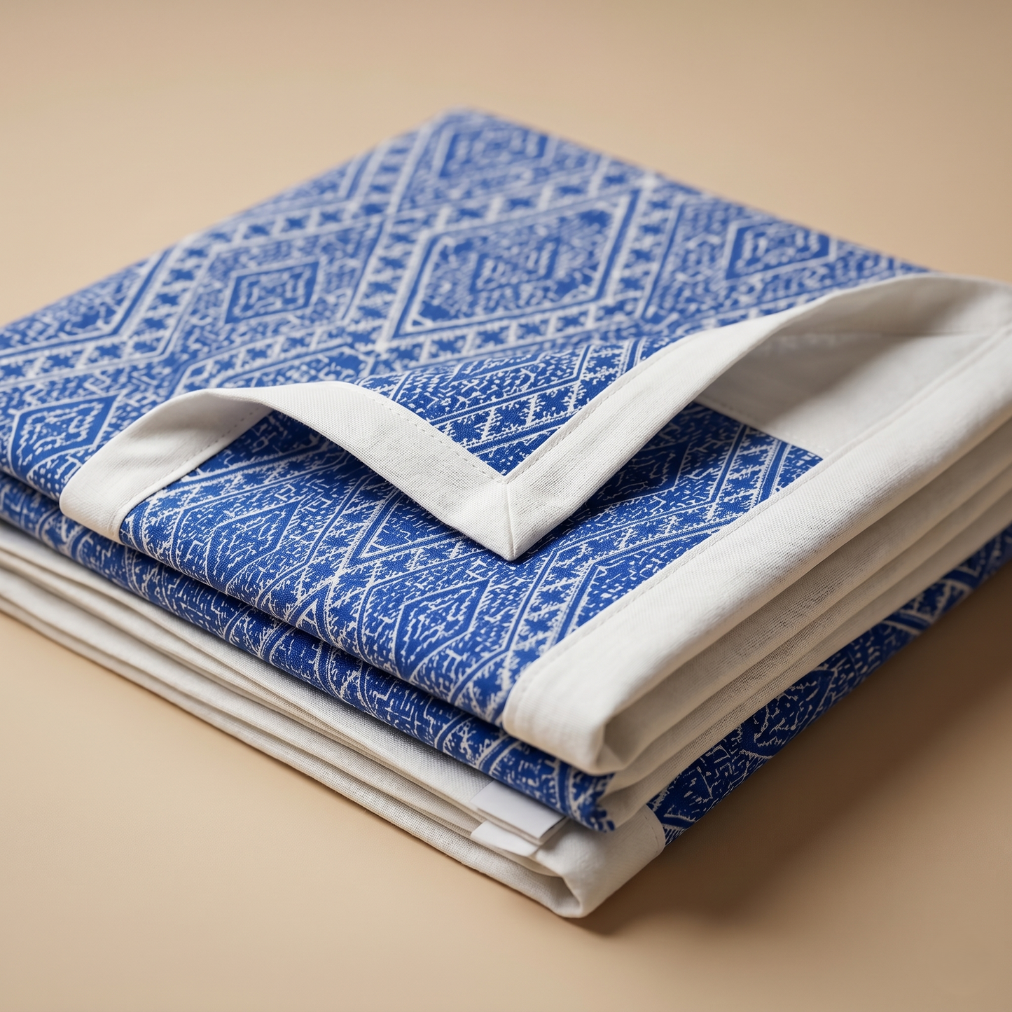Indigo Geometric Simplicity Artisan Khadi Bedcover