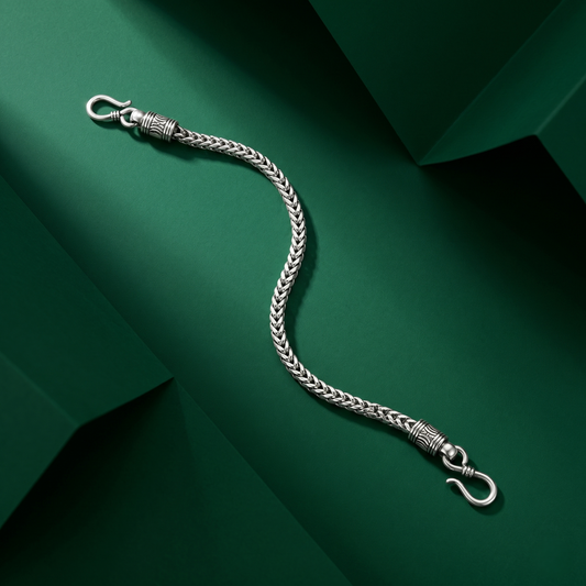 Intricate Franco Link Sterling Silver Bracelet