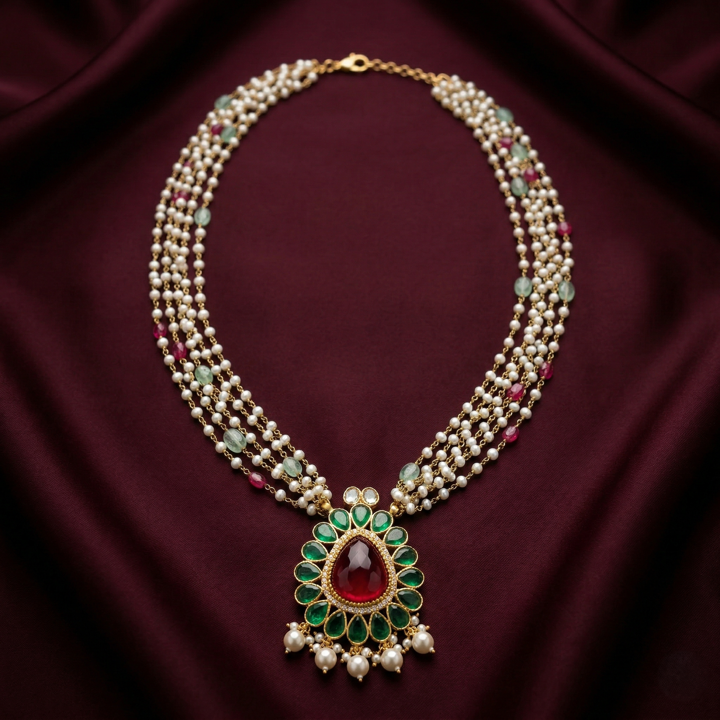 The Royal Emerald and Ruby Mala
