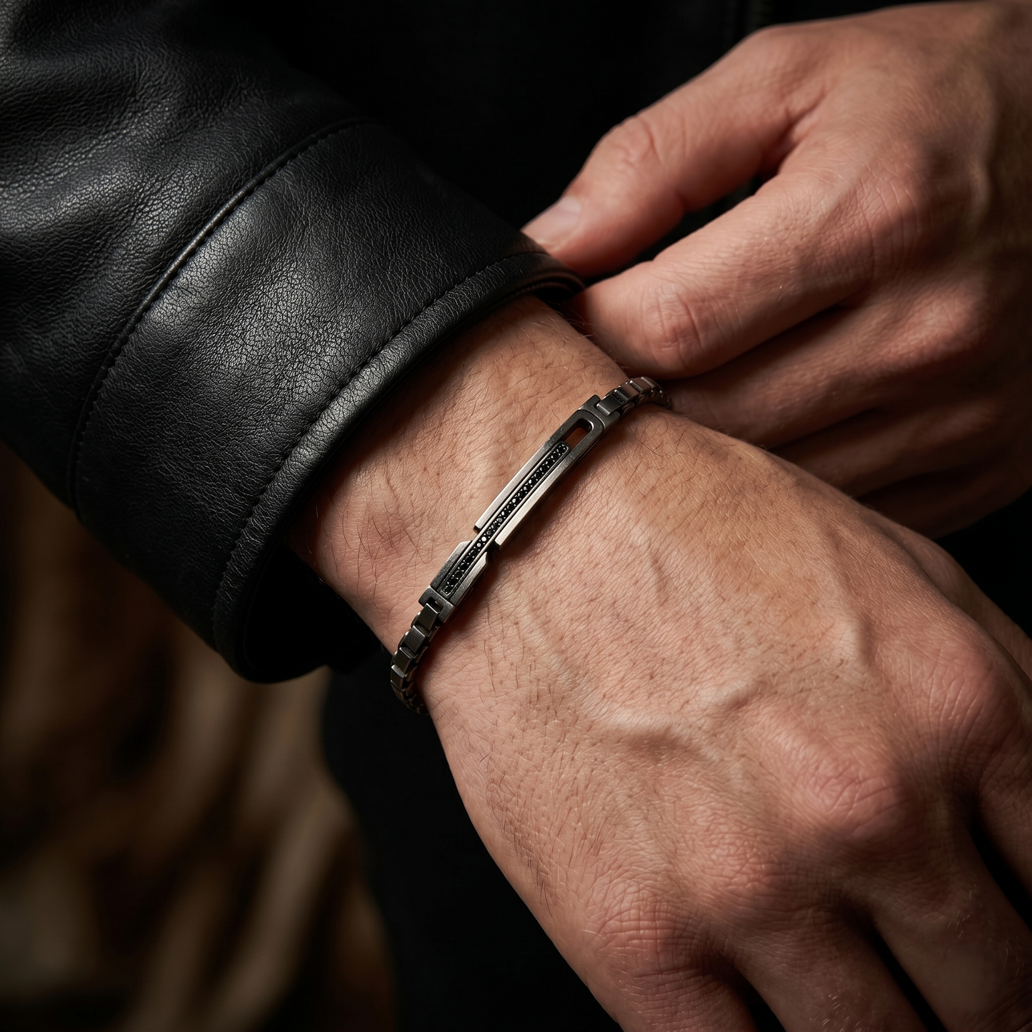 Elegant Geometric 92.5 Sterling Silver Bracelet