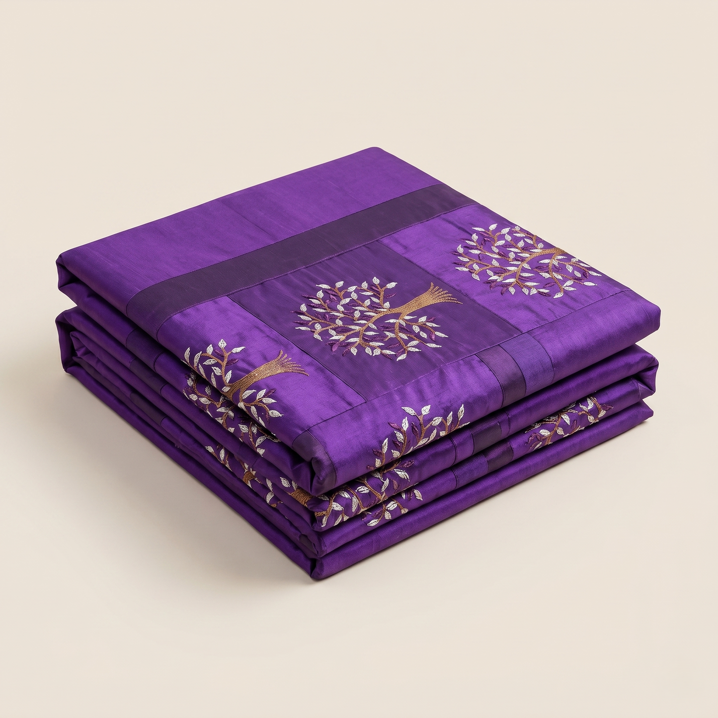 Royal Purple Tree Silk Luxury Bedcover