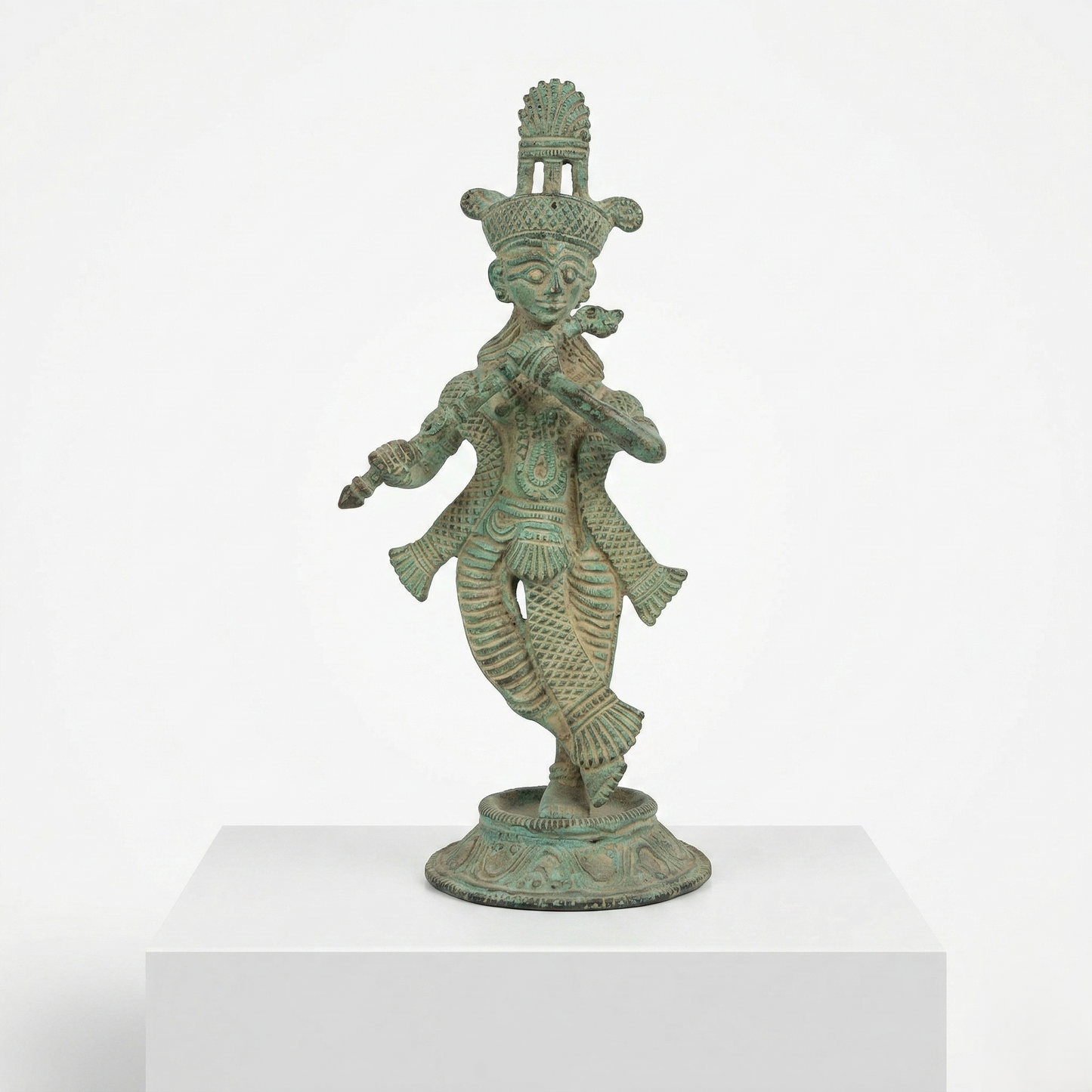 Lord Krishna Playing Flute Brass Idol