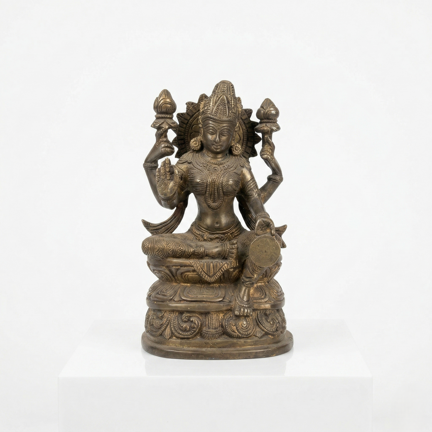 Divine Goddess Lakshmi Brass Heritage Statue