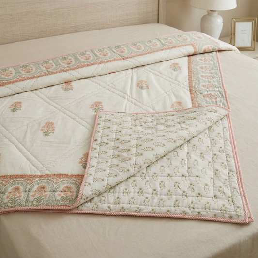 Floral Heritage Hand Block Quilt