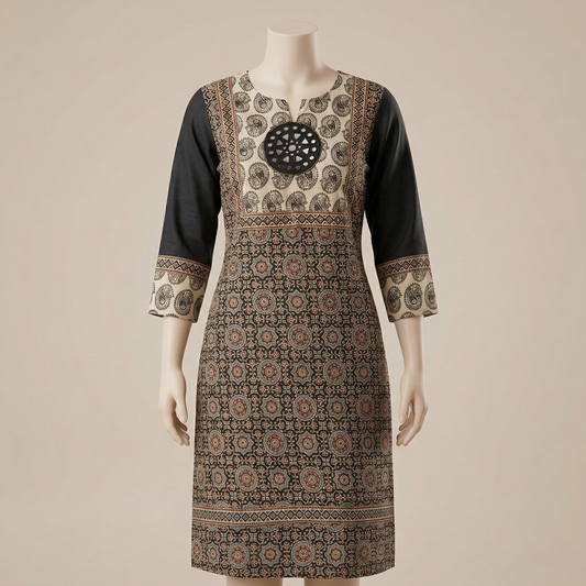 Hand Printed Indigo Royal Blue Heritage Kurti