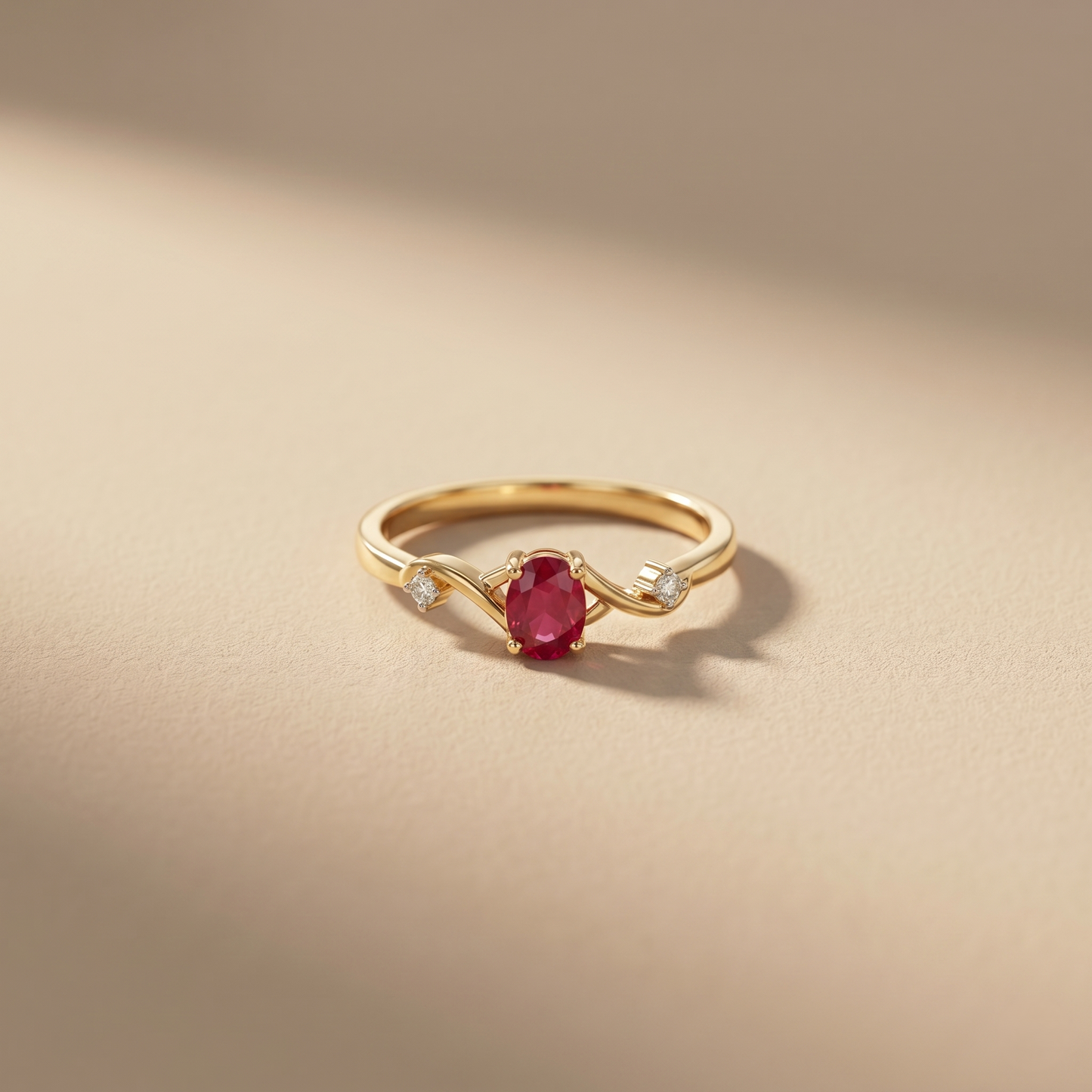 Royal Ruby Gold Twist Infinity Ring