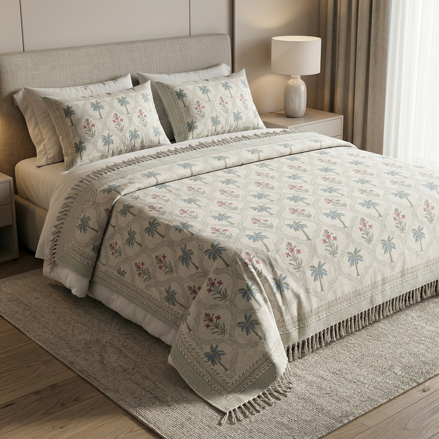 The Oasis Block Print Khadi Set