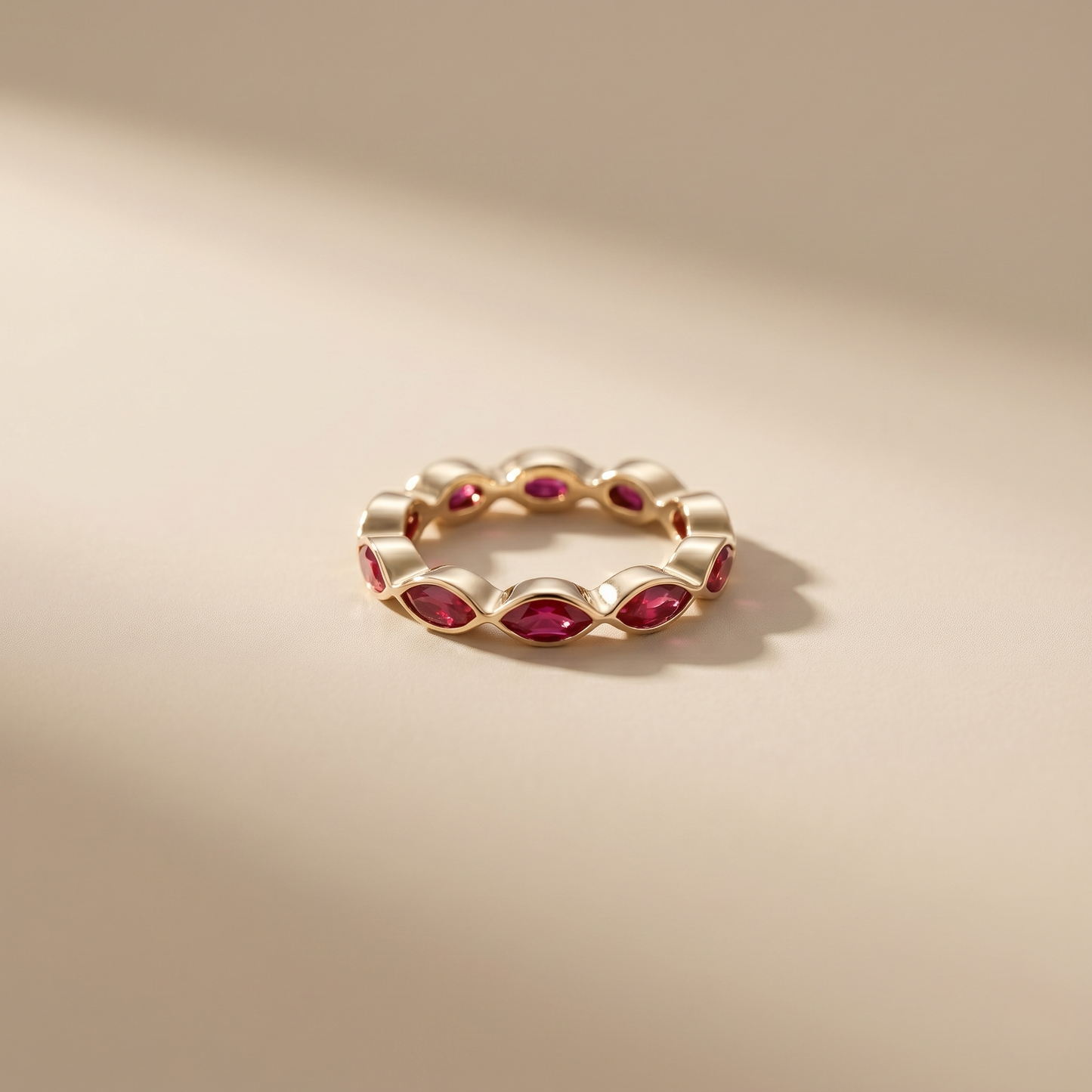 Gold Ruby Eternity Band Ring