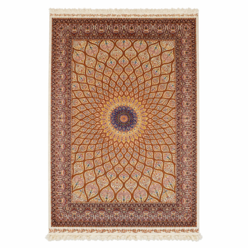 Royal Medallion Hand Knotted Silk Rug