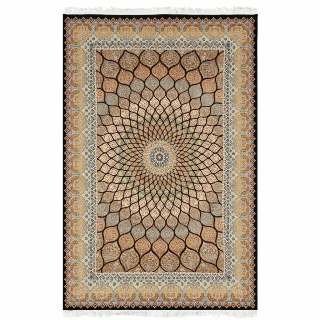 Intricate Mandala Medallion Traditional Persian Rug