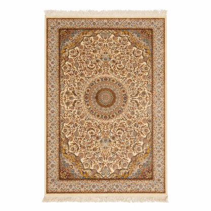 Ornate Persian Style Medallion Cream Area Rug