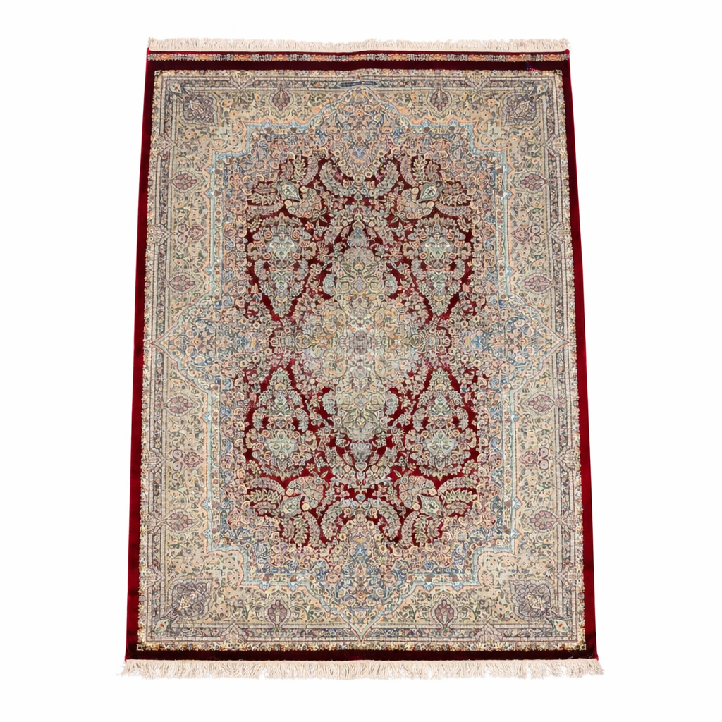 Vintage Medallion Crimson Persian Style Rug