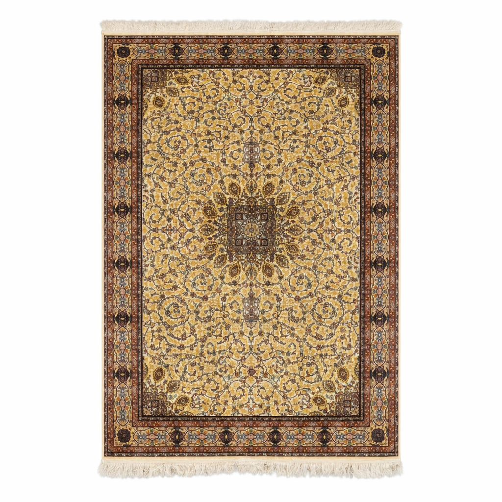 Ornate Persian Style Floral Medallion Area Rug