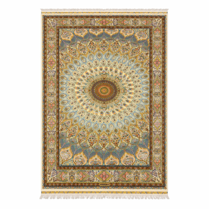 Antique Floral Medallion Hand Tufted Silk Rug