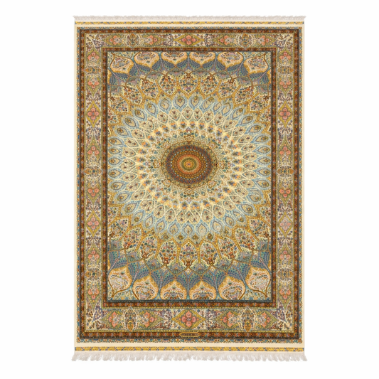 Antique Floral Medallion Hand Tufted Silk Rug