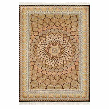 Gilded Mandala Intricate Hand Tufted Silk Rug