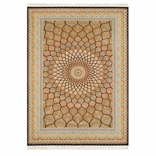 Gilded Mandala Intricate Hand Tufted Silk Rug