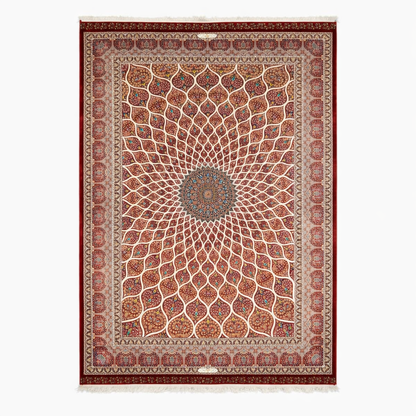 Maroon Medallion Intricate Persian Style Rug