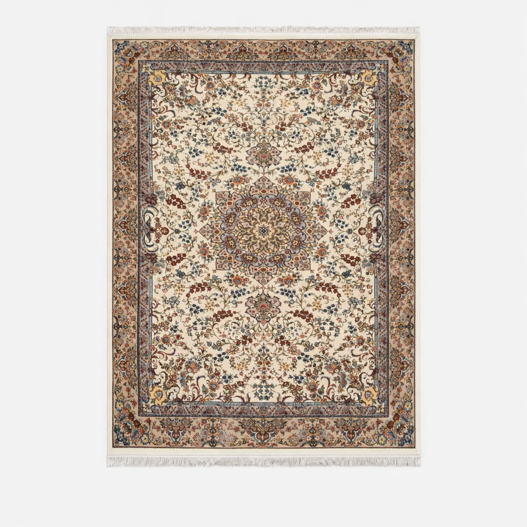 Floral Medallion Hand-Tufted Persian Rug