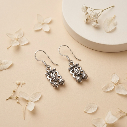 Antique-Finish 92.5 Sterling Silver Drops