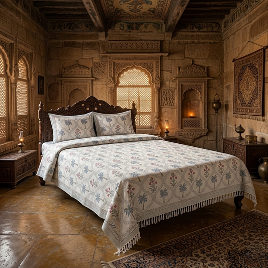 The Oasis Block Print Khadi Set