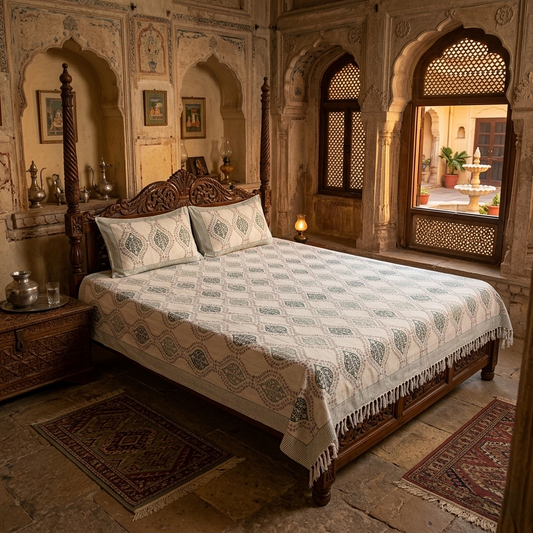 The Marwar Heritage Block-Print Bedcover Set