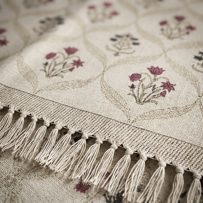 Heritage Bloom Hand-Block Khadi Bedcover Set