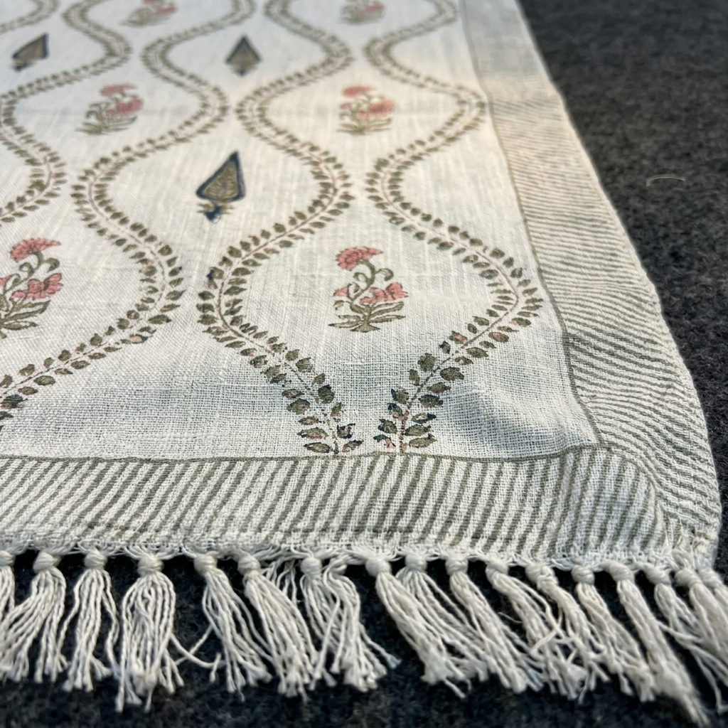 Sanganer Heritage Hand-Block Khadi Bedcover Set