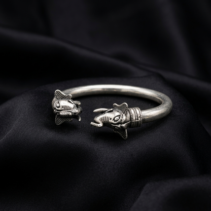 Handcrafted 92.5 Sterling Silver Elephant Kada
