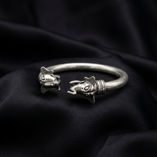 Handcrafted 92.5 Sterling Silver Elephant Kada