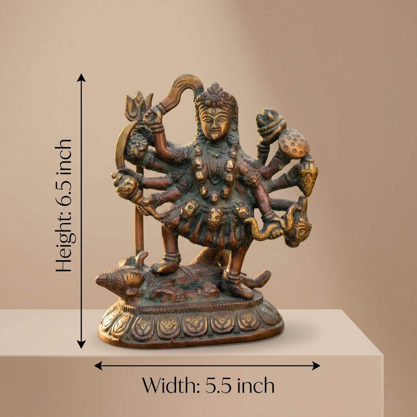 Antique Brass Maa Kali Statue